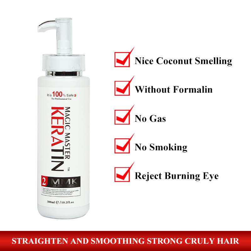 300ml Keratin Without Formalin Coconut Oil +300ml Purifying Shampoo Professional Repair Damaged&Straighten Hair