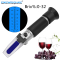 Handheld alcohol refractometer sugar Wine concentration meter densimeter 0-32% alcohol beer 0-32% Brix grapes ATC
