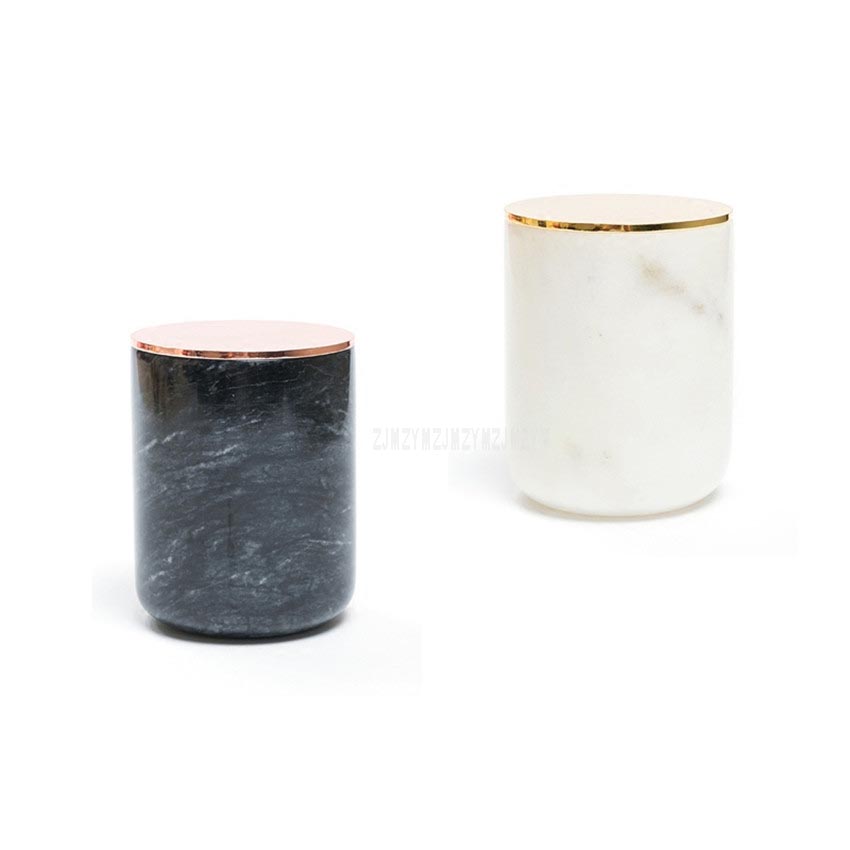Marble Candle Jar With Gold Lid Home Candle Holders Decorative Candle Stand Wedding Party Luxury Candle Stand Cup