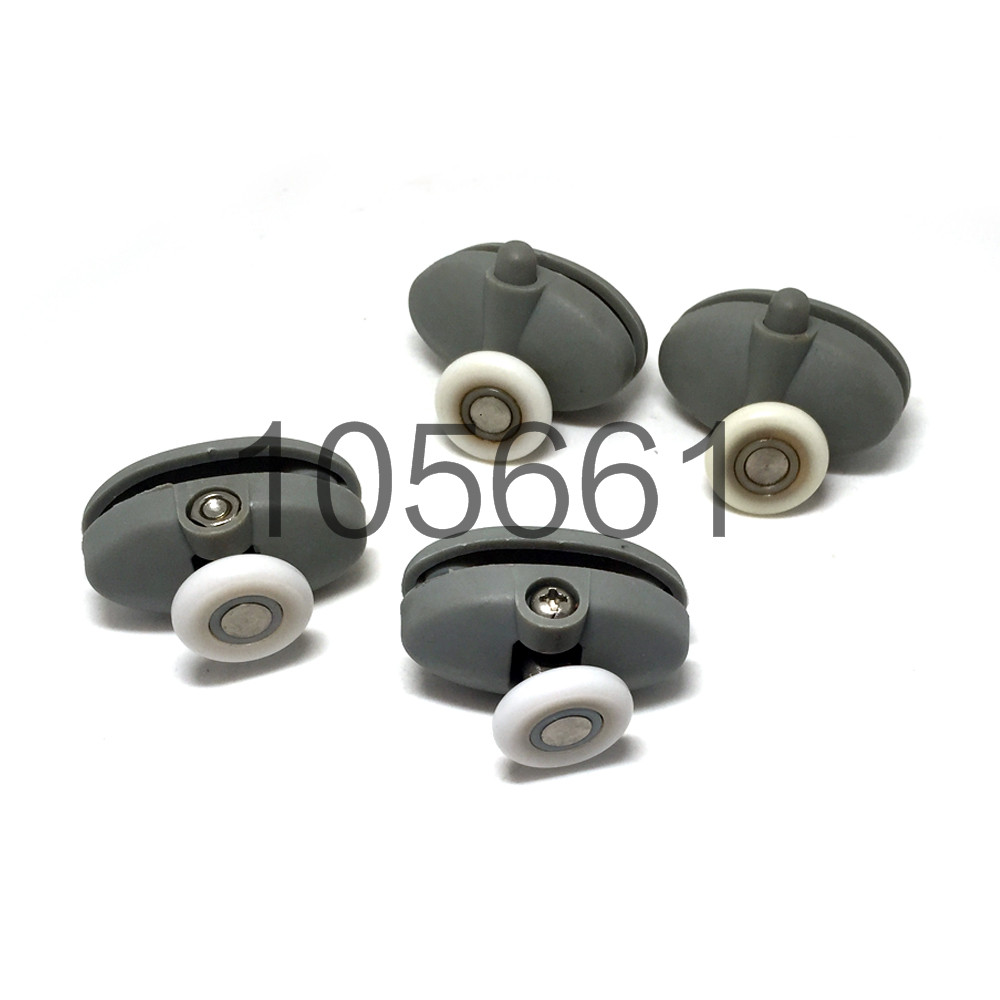 set of 8 x Top & Bottom Single Butterfly Shower Door Rollers/Runners/Wheels 25mm wheel diameter, 4 Top and 4 Bottom..