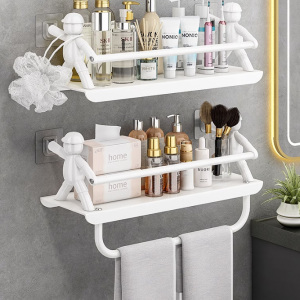 non perforatel household bathroom storage rack towel rack