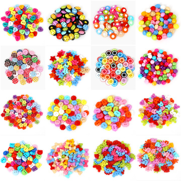 19Style 50PCS Mix Shape Lots Colors DIY Scrapbooking Cartoon Buttons Plastic Buttons Children's Garment Sewing Notions