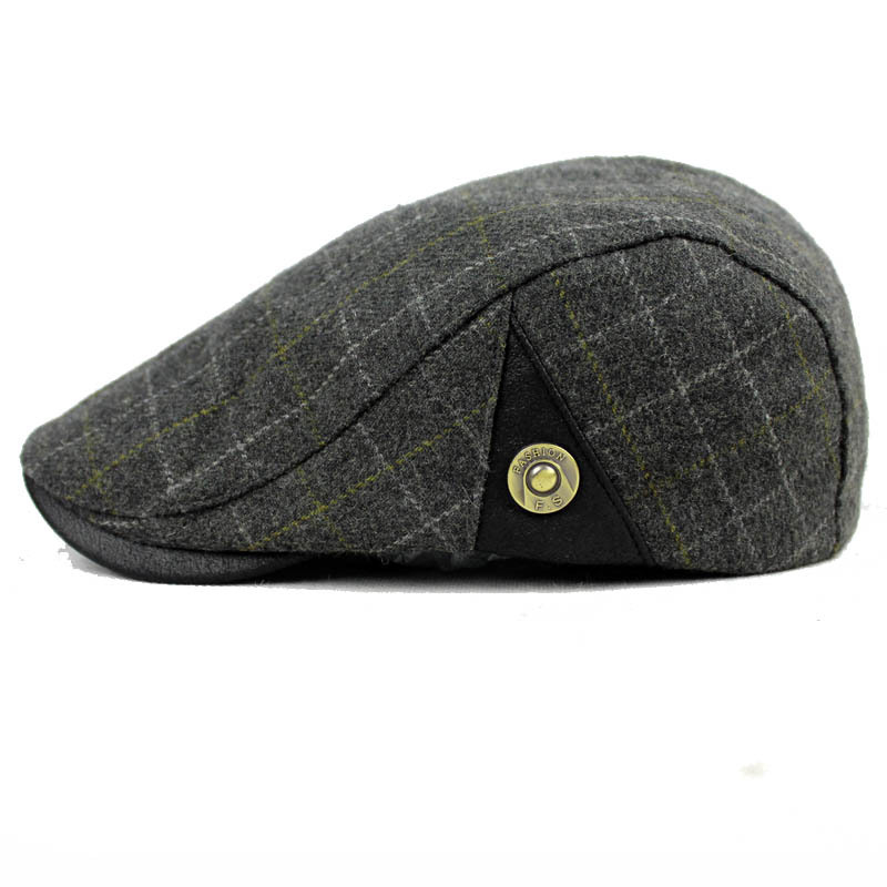 HT591 Fashion Wool Felt GATSBY Newsboy Cap Men Wool Ivy Hat Driving Flat Cabbie flat hat Men Winter Hats Gorras Casquette Berets