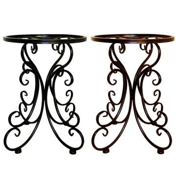Indoor Balcony Single Wrought Iron Flower Pot Tray Stand Round Stool Flower Rack Ideal For Patios & Porches & Office & Balconies