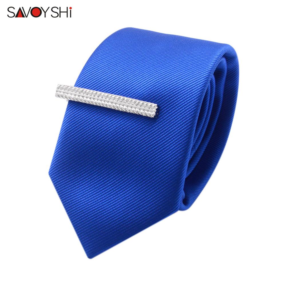 SAVOYSHI High Quality Cuff links necktie clip for tie pin for mens Stainless Steel tie bars cufflinks tie clip set Gift