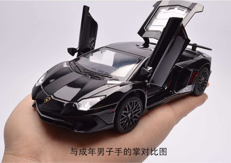 1/32 Aventador LP750-4 Sports Car Die Cast Model Toy Alloy Simulation Sound Light Pull Back Toys Vehicle