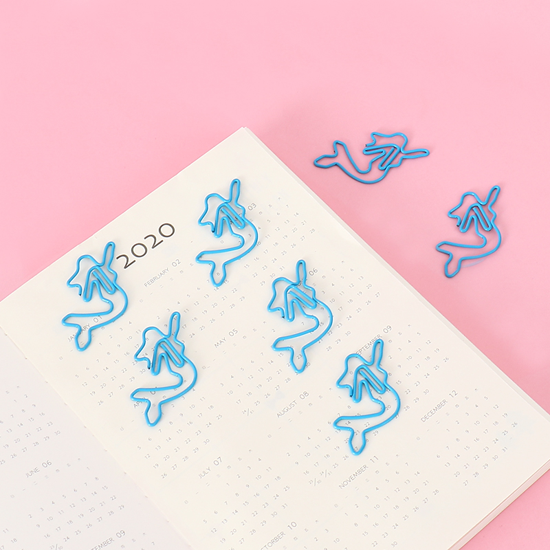TUTU 20pcs/pack blue Paper Clip Mermaid Shaped Paper Clips Great For Paper Clip Collector Office School Gift H0476