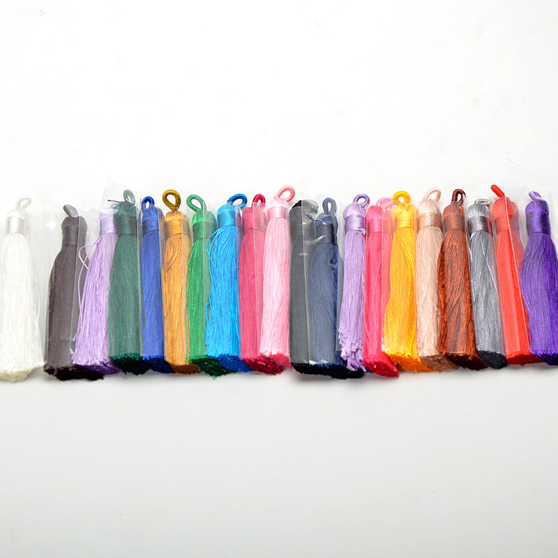 5-20Pcs Color Ice Silk Tassels Fringe Pendant DIY Craft Material Jewelry Ornaments Tassels Trim Garments Curtains Decor Tassels