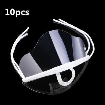 10pcs Arc Transparent Anti-fog Mask Shield Cover Reusable Plastic Anti-saliva Mouth Shield Mouth Mask Kitchen Specialty Tools