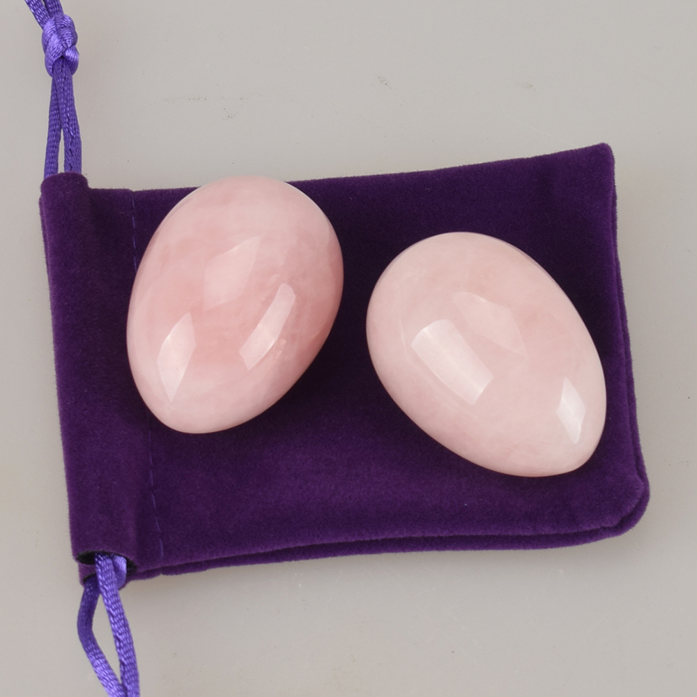 50*35mm Undrilled Yoni Eggs Rose Quartz Jade Egg for Women Kegel Exerciser Tighten Vaginal Muscle Massage Be Wall Ball