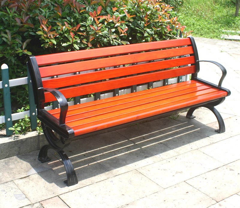 Park bench outdoor anticorrosive wood benches courtyard wood chair stool playground park chair seat cast aluminum