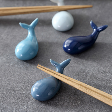 Creative Cute Ceramic Home Whale Chopstick Rest Chopsticks Pillow Spoon Torr Tableware Chopstick Holder