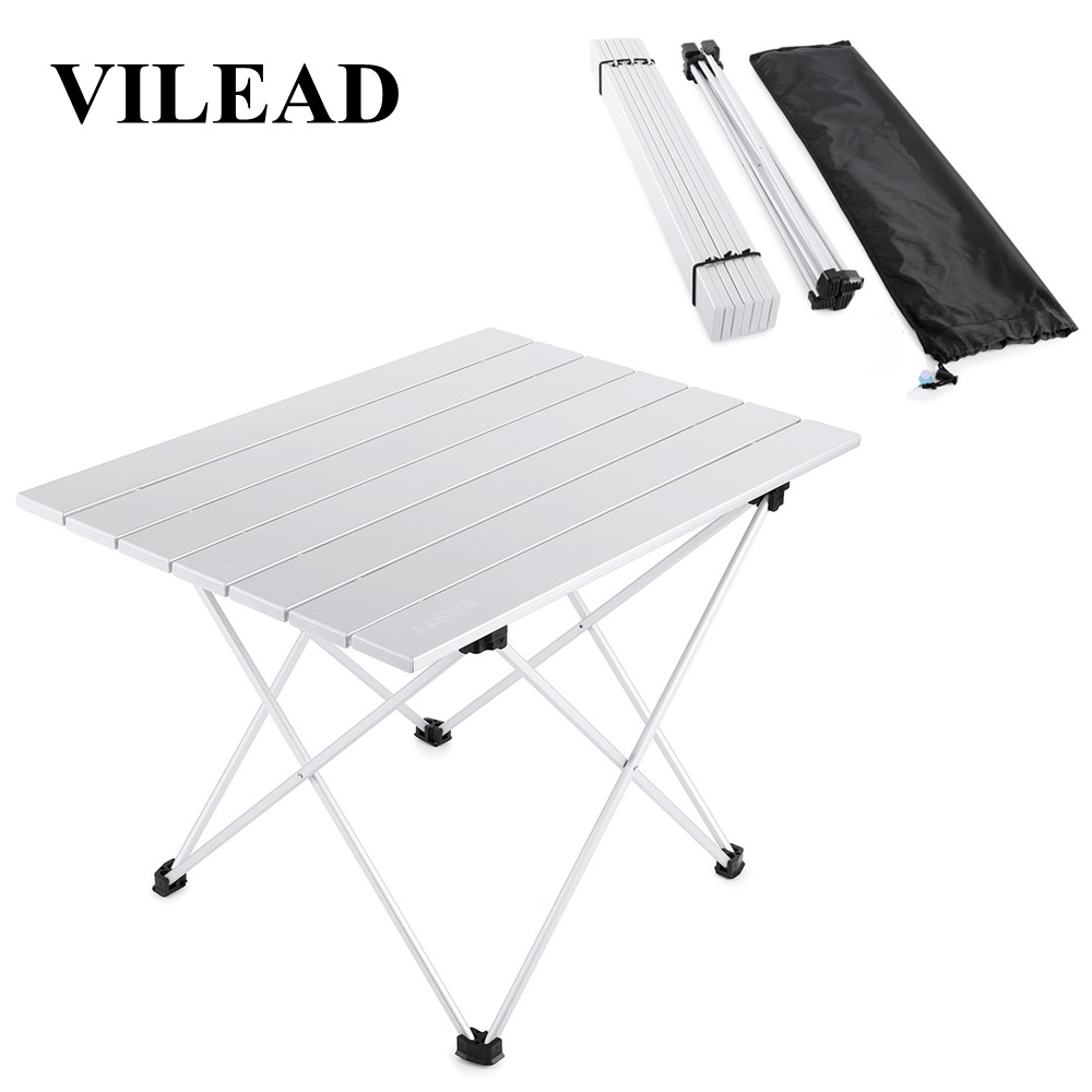 VILEAD 4 colors Portable Camping Table Aluminum Ultralight Folding Waterproof Outdoor Hiking BBQ Camp Picnic Table Desk Stable