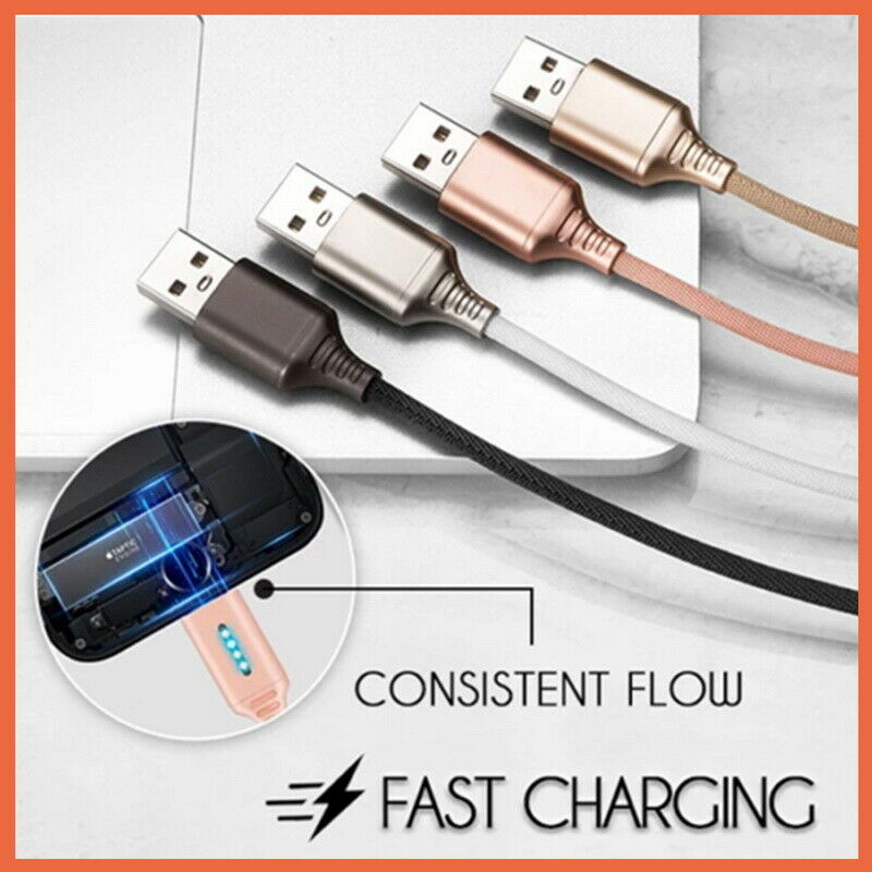 Mobile Phone Data Cable Fast Charge Smart Power-off Protection Mobile Phone Weaving Yarn Android Data Cable Full Automatic Power