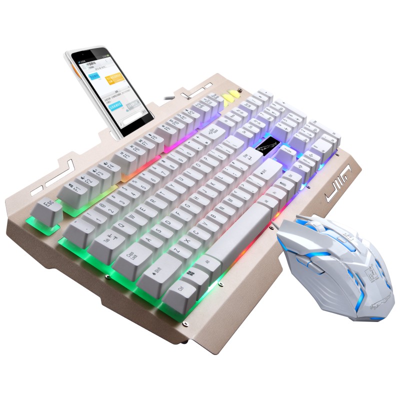 USB Wired Gaming Keyboard and Mouse Set rgb Backlight Keyboard Mouse Combo For pc Computer mobile keyboard gamer White Keypad