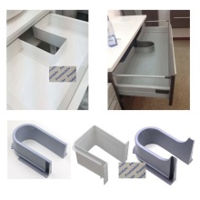 Plastic U Shape Under Sink Basin Bath Cabinet Drawer Pull Out Recessed U Cutout Cover For Drainage Grommet