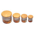 Transperant Moisture-proof Tobacco Storage Jar with Bamboo Wood Cover Vacuum Sealed Spice Bottle Moisturizing Tank Glass Cans