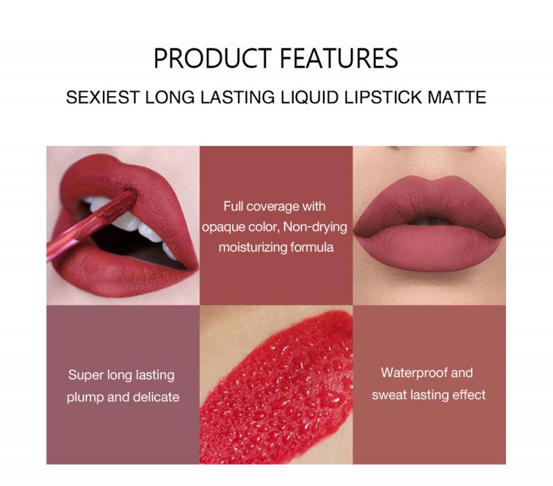 6 Colors/Set Fashion Lip Gloss Sets Natural Moisturize Waterproof Velvet Liquid Lipstick Gift Box Exquisite Lip Makeup TSLM1