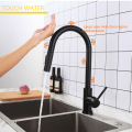 XOXO Touch Kitchen faucet Pull Out Cold and Hot mixer tap Black Gold water Single Holder faucet kitchen sink faucet 1348-1