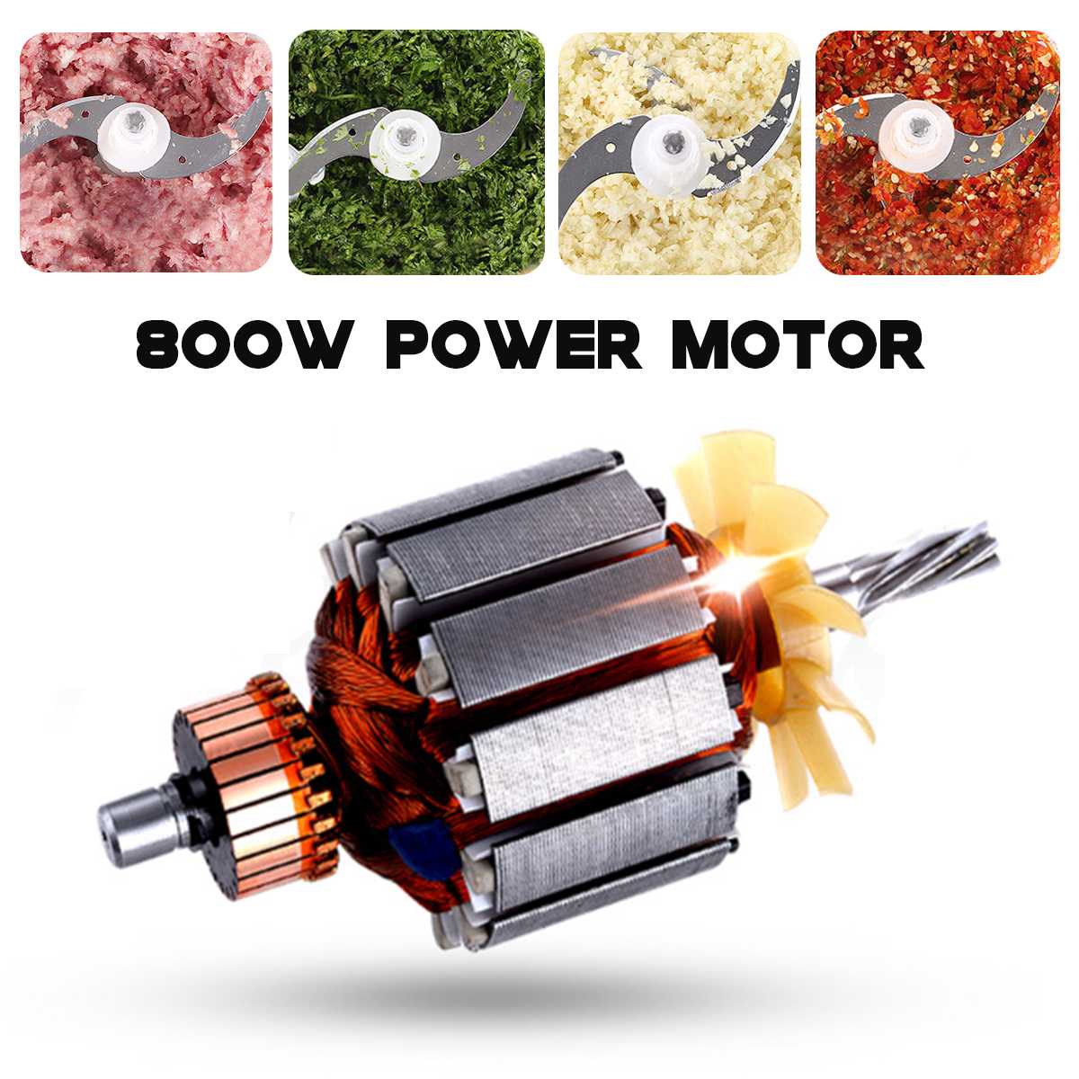 800W 3L Household Small Electric Meat Grinder 2 Speeds Stainless Steel Electric Chopper Automatic Mincing Machine Food Processor