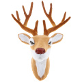Faux Fur Deer Head Model, Animal Head Wall Sculpture, Home Decoration Handicraft Present