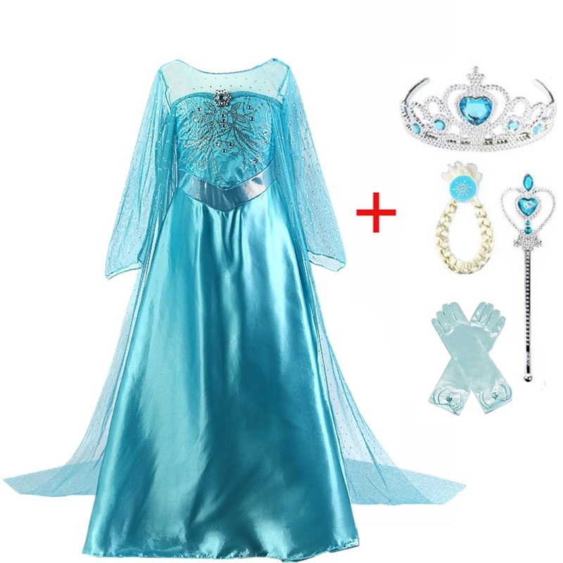 Halloween Kids Dresses For Girls Princess Costumes Party Cosplay Dress up Hair Accessory Set Children Girls Clothing 4-10ys