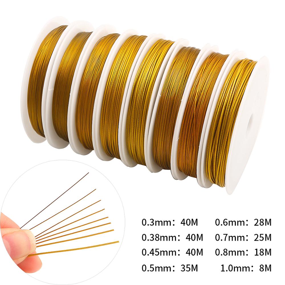 1 Roll/lot 0.3/0.45/0.5/0.6mm Resistant Strong Line Copper Wire Tiger Tail Beading Wire For Jewelry Making Findings