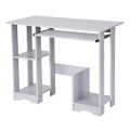 Modern Computer Desk Workstation Study Writing Table Home Office Furniture With Keyboard Bracket Pc Metal #3