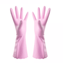 flock lined lined pvc household gloves, rubber gloves wash gloves