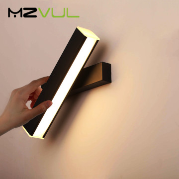 Nordic Lamp Wall Led Modern Simple Led Wall Lamp Acrylic Indoor Bedroom Bedside Wall Sconce 350° Rotate Room Lamp Stair light