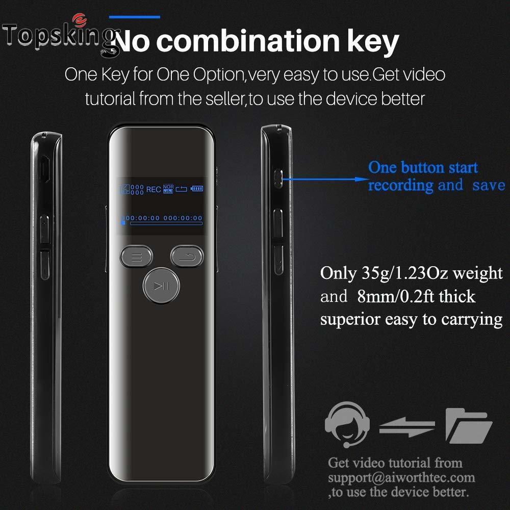 Digital Voice Activated Recorder Lectures Audio Recording Dictaphone Noise Reduction Playback Password Variable Speed MP3 Player