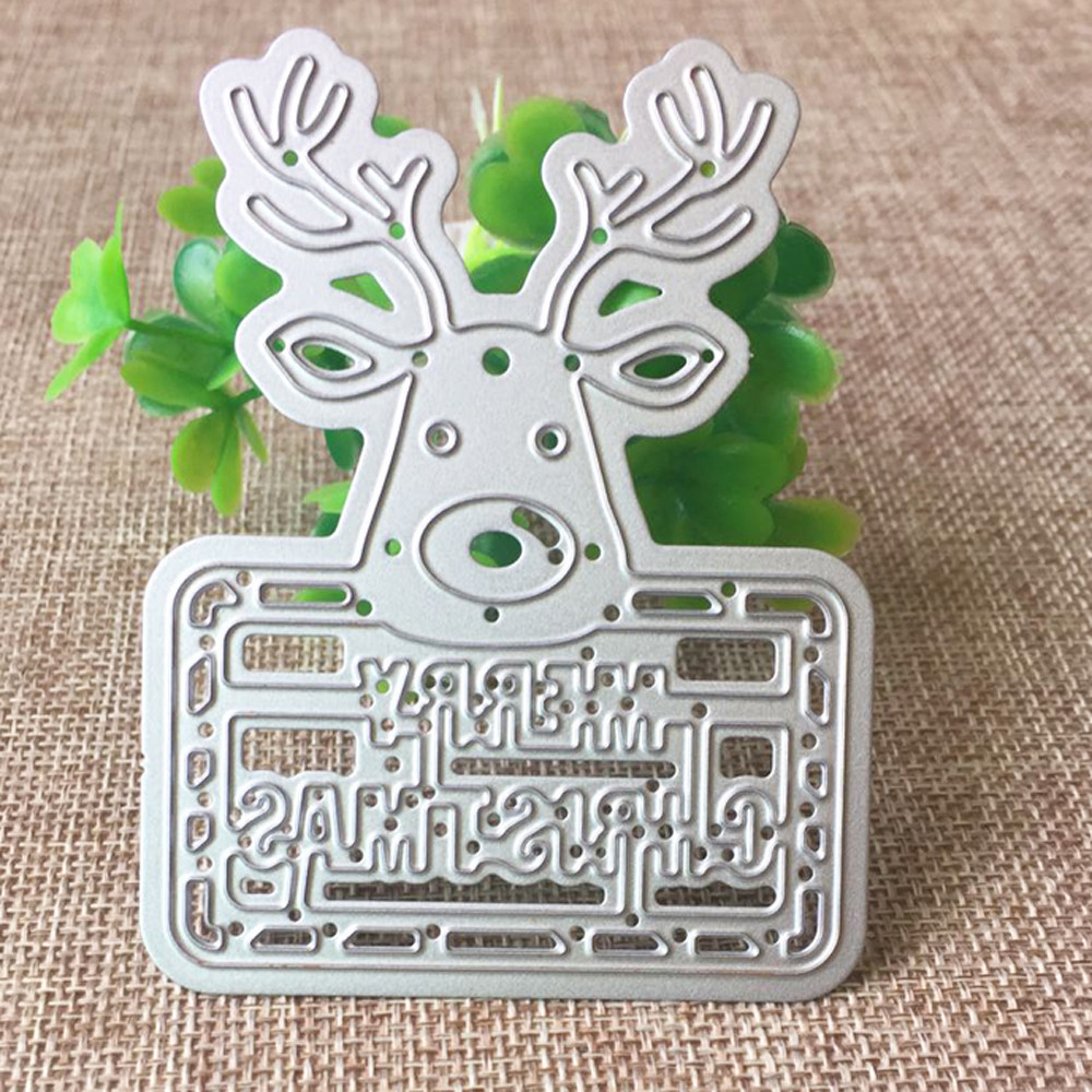 Christmas Deer Metal Cutting Dies Stencils for Scrap Cuts Embossing Folder Paper Card Die Template Craft DIY Carbon Steel Q50