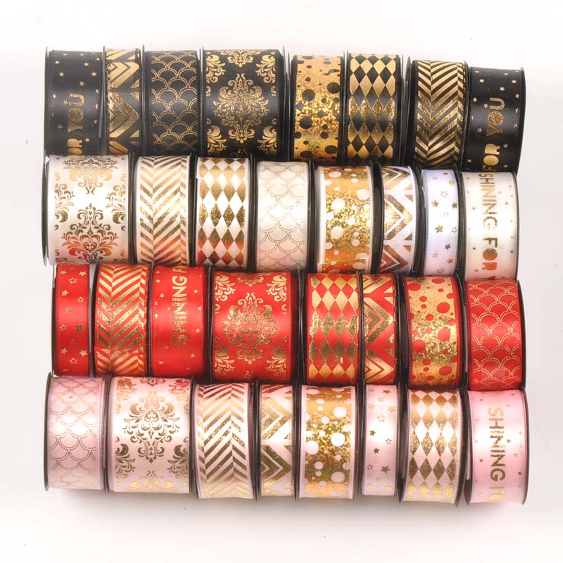 gold foil Ribbons Trim Lace DIY Sewing Garments Bow Craft DIY Headwear Wrapping Wedding Christmas Cake Decoration cp2425
