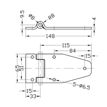 Door Hinge 5 Hole Horse Trailers Truck China Manufacturer