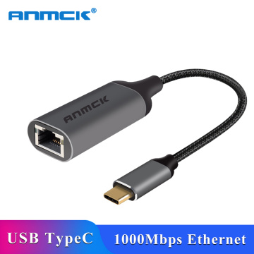 Anmck USB C Ethernet USB-C to RJ45 Lan Adapter for MacBook Pro Samsung Galaxy S9/S8/Note 9 Type C Network Card USB Ethernet