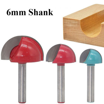 1pc 6mm Shank Wood Cutter Solid Carbide Round Nose Bits Round Nose Cove Core Box Router Bit Woodworking Cutters CNC Tools