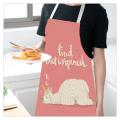 Parent-child Kitchen Apron Cartoon Lovely Alpaca Printed Sleeveless Cotton Linen Aprons for Men Women Home Cleaning Tools