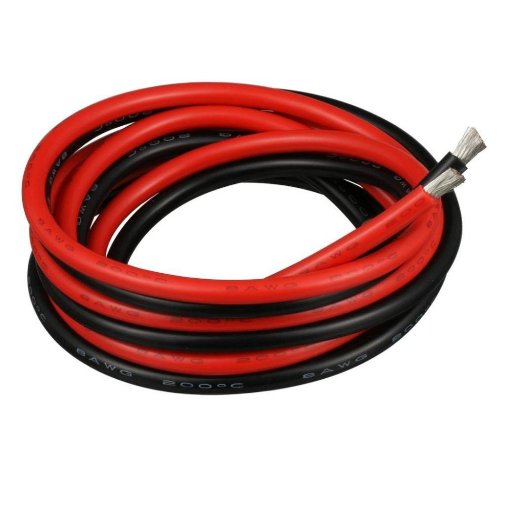 8 Gauge Electrical Wire Battery Cable Black And Red 8AWG-1650 Strands of Tinned Copper Wire , solder through quickly