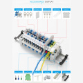 10pcs UK-5-TWIN UK 5 One In Two Out Multi-Conductor Screw Terminal Block For Din Rail Connector UK5