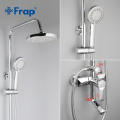 FRAP Sanitary Ware Suite bathroom shower faucet bath shower mixer sets taps rainfall shower head set waterfall bathtub faucet