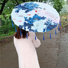 Prop Umbrella women Ribbon Tassels Ancient Costume Umbrella Cheongsam Hanfu Show Umbrella Classical Silk Dance Umbrella