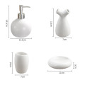 Creative White Porcelain Ceramic Hand Sanitizer Bottle Mouthwash Cup Bathroom Accessories Set Toothbrush Holder Wedding Gift