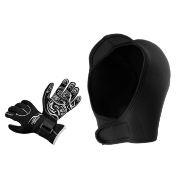 Professional Adult Scuba Diving Swim Windsurf Hood Cap + Wetsuit Gloves for Water Sports