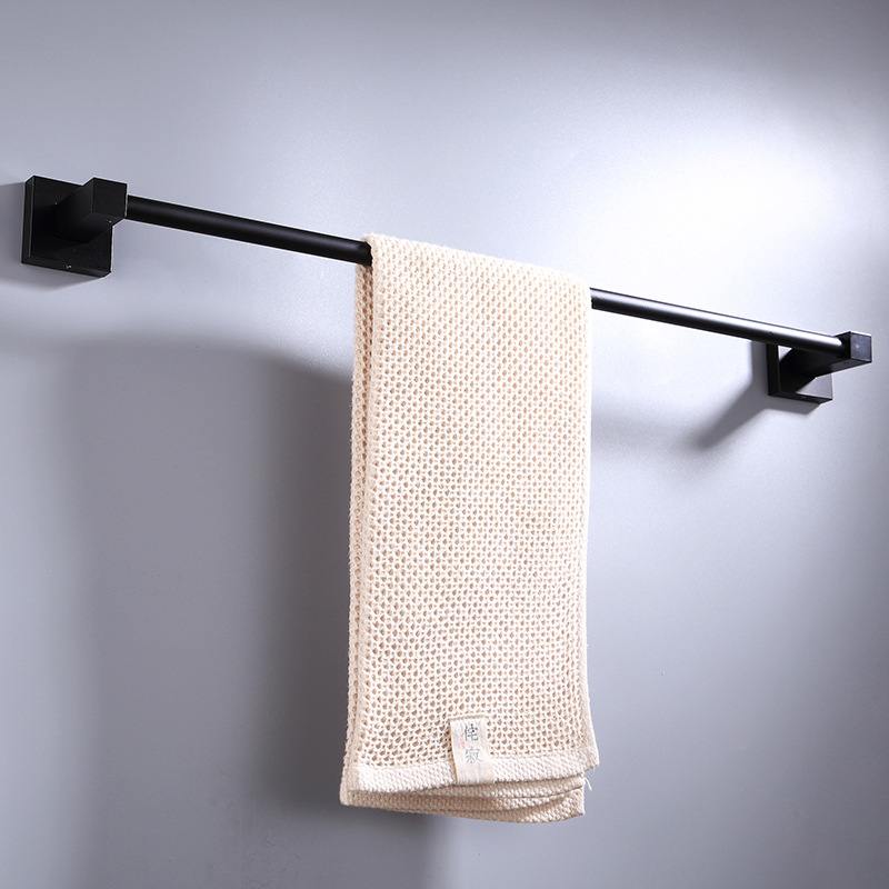 Black matted towel holder bar bathroom modern aluminum quality towel racks bathroom wall mounted bathroom shelves
