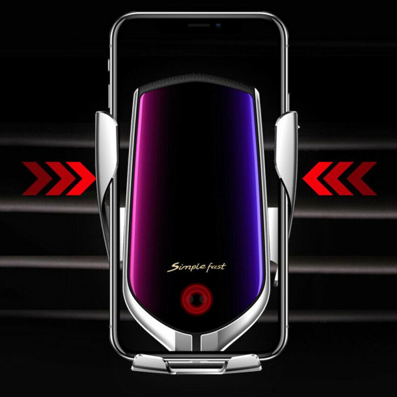 Wireless Car Charger Holder Qi Fast Charging Infrared Sensor Auto Clamping Quick Mobile Phone Charging Holder Stand Dropshipping