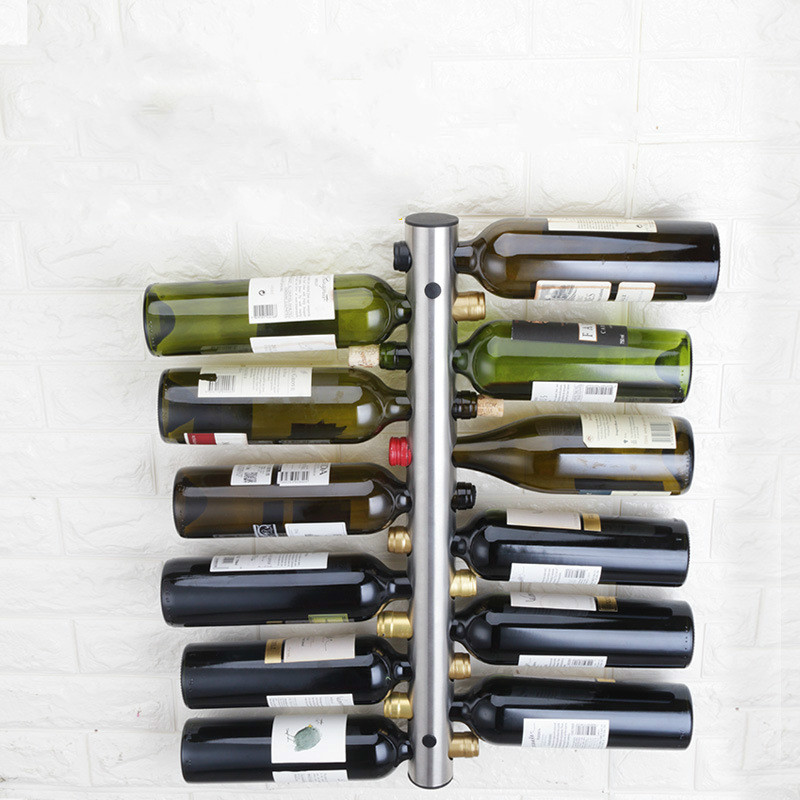 Stainless steel red wine rack, wall hung vertical creative wine rack, Bottle wall mounted European Style free shipping