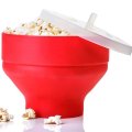 Silicone Popcorn Bucket Bowl Microwave Eco-friendly Popcorn Bucket Bowl For Food Snacks Resistant Large Covered Silicone Bucket