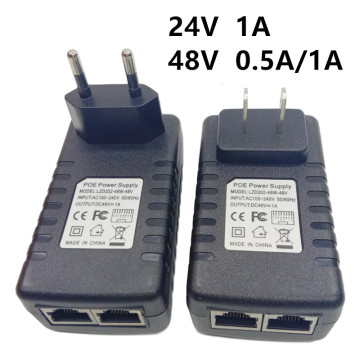 PoE Power Supply adapter 24V 48V 0.5A 1A POE Wall Plug POE Injector Ethernet Power Adapter IP Camera Phone US EU Plug