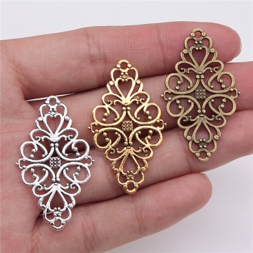 10pcs 41x25mm Filigree Connector Motif For Bracelet Making Connector Flower Charms For Jewelry Making