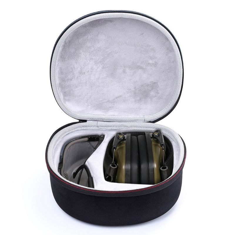 Portable Hard EVA Carrying Case For Howard Leight Sport Earmuff Headphones and Genesis Sharp-Shooter Eyewear Glasses